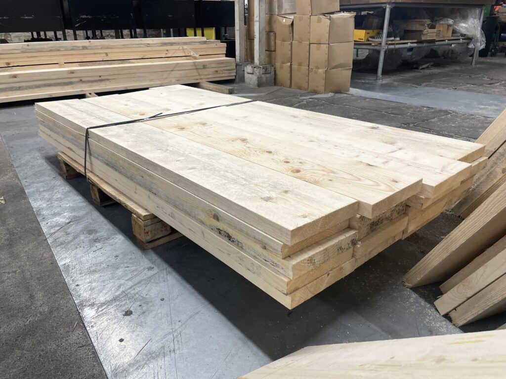 A small bundle of scaffold planks