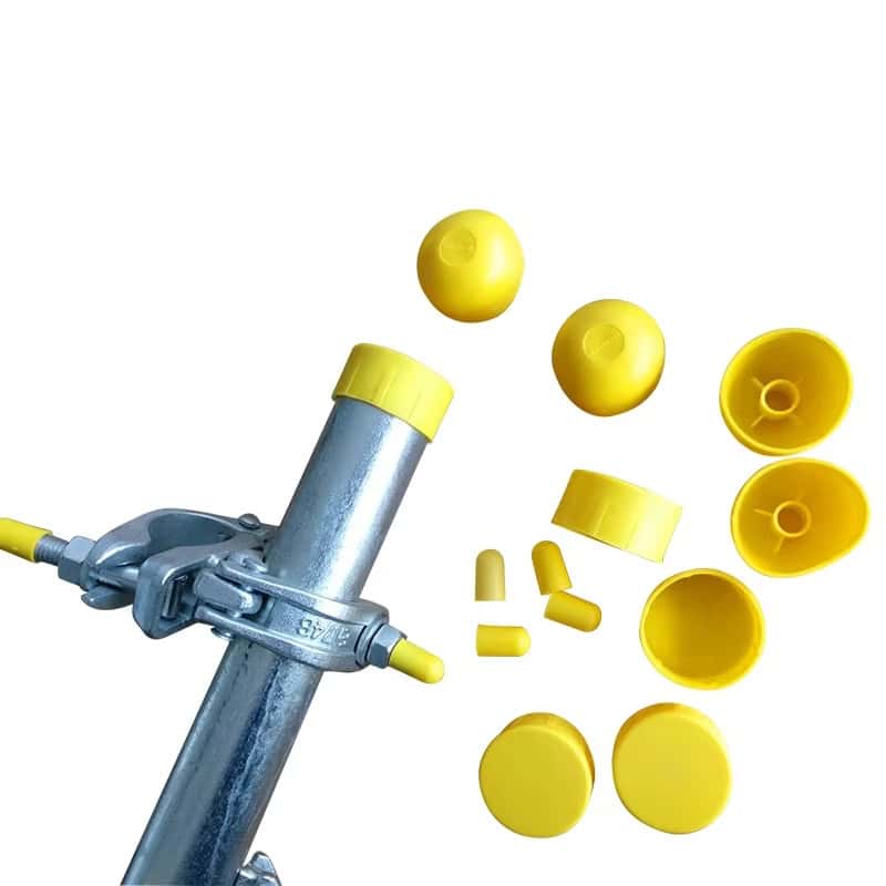 scaffold tube end caps yellow