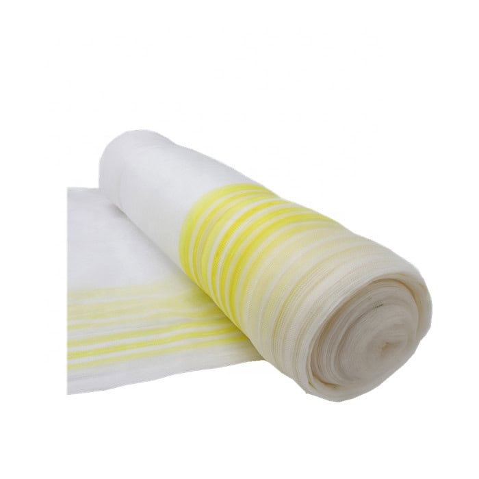 white debris netting with yellow stripe